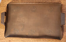 Vintage Copper Tray Hand Hammered Platter Tray With Handles Grapes Ivy Floral picture