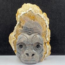 456g Natural quartz crystal cluster mineral specimen, hand-carved the orangutan picture