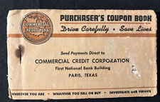 Vintage COMMERCIAL CREDIT CORPORATION Paris Texas Purchaser Coupon Book picture