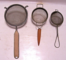 Set of (3) Vintage Strainers with Wood and Wire Handles picture