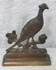Antique Patinated Brass Pheasant Game Bird Paperweight Figure 4
