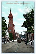 1907 George Street Looking South Streetcar New Brunswick New Jersey NJ Postcard picture