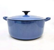 Vintage Le Creuset France “E” 4.5 Qt Blue Enameled Dutch Oven Pot picture