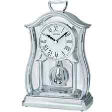 RHYTHM Silver Tone Fancy Mantel Clock - Analogue 12 Hour Display Quartz picture