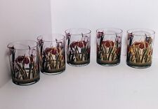 Vintage Culver Iris Cinnabar Low Ball Glasses  Mid  1900's Set of 5 picture