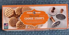 Nordic Ware Heirloom Aluminum Cookie Stamps Wood Handles Set of 3 New in Box picture