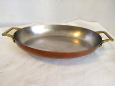 PAUL REVERE LIMITED EDITION STAINLESS LINED COPPER AU GRATIN PAN BRASS HANDLES picture