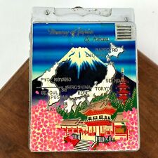 RARE Cigarette Case w/ Built in Squeeze Lighter Memory of Japan Korea Map VTG picture