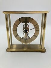 Bucherer S.Haller Brass Skeleton Clock, Desk/Mantle, Battery, Germany picture