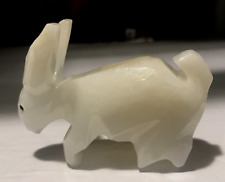 Vintage-Hand Carved Onyx Stone Bunny Rabbit White Figure Animal picture