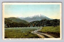 Trinidad CO-Colorado, Spanish Peaks Between La Junta, Vintage Souvenir Postcard picture
