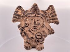 Pre Columbian clay figure vase pottery Aztec Mayans Mexico 4.75