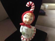 Vintage Lefton Candy Cane Girl Pixie Signed Geo Lefton 625 picture