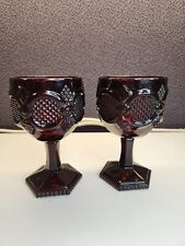 Set Of 2 Avon The 1876 Cape Cod Collection Elegant Wine Glass Ruby Red picture