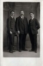 Three Men With Mustaches Real Photo Postcard rppc picture