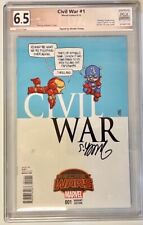 Civil War #1 - Scottie Young Variant  2015 PGX Signature Graded 6.5 Signed  picture