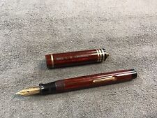 Vintage Lady Webster 14k Warranted 3  Red/Gold Ladies Fountain Pen Lever Fill picture