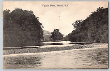 Antique Postcard~ Wights Dam~ Delhi, New York~ NY picture