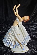 Antique German Dresden Volkstedt Porcelain Art Deco Lace Dancing Girl figurine picture