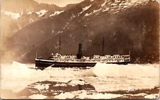 Real Photo Postcard Early Ship in Taku Inlet, Alaska picture