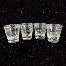 Vintage Libbey Carriage Automobile Whiskey Glass Tumbler Glass 4 Pc Set picture