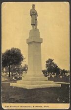 The Soldiers Monument, Fostoria, Ohio OH 1912 Vintage Postcard picture
