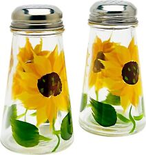 Hand Painted Tapered Sunflowers Salt And Pepper Shaker Set picture