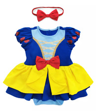 NEW Disney Store Baby Snow White Costume Dress Bodysuit & Bow Headband 9-12M NWT picture