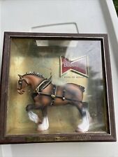 Vintage Budweiser Beer Clydesdale Horse 13 x 13 Shadow Box picture
