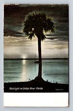 FL-Florida, Moonlight on Indian River, Antique Souvenir Vintage Postcard picture