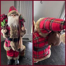 Large Santa Claus Collectible 2.5 foot Doll Christmas Figurine Burgundy Suit picture