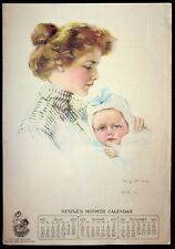 1913 Philip Boileau Illustrated Calendar Page Nestles Mother July August Sept picture