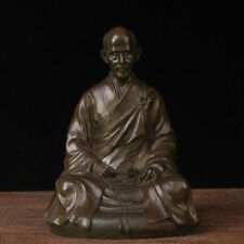 11'' China Tibetan Buddhism Great Monk Master Xuyun Buddha Bronze Statue picture