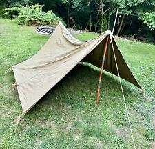 U.S.ARMY Dated 1942 WW2 TENT, 2 X  1/2 (Pup Tent) Standard Garment Co + Posts picture