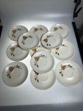 SET OF 12- Metlox-WOODLAND GOLD Poppy Trail Saucers  picture