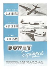 1950 Dowty Equipment Ad English Electric Canberra Gloster Meteor 8 Hawker P-1052 picture