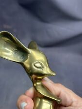 MCM Solid Brass Mouse with Large Ears Paperweight Shelf Sitter Vintage Decor picture