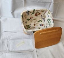 Longaberger Botanical Fields Recipe Card Basket w/Lid & Plastic Liner- Preowned  picture