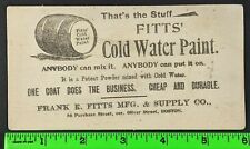 Vintage 1900's Fitts Cold Water Paint Barrel Boston Massachusetts Business Card picture