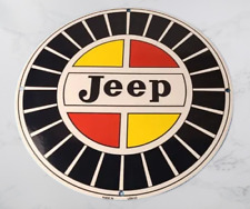 Jeep  Porcelain Enamel Heavy Metal Sign 30  Inches Single Side picture