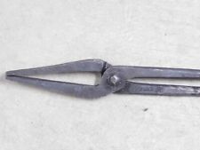 Vintage Blacksmith Foundry Metal Working #33 FLAT JAW GRAB TONGS NEEDLE NOSE SI picture