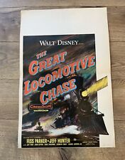 Vintage 1956 Movie Poster 14” X 22” The Great Locomotive Chase Fess Parker picture