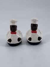 Two Miniature Porcelain Chef Salt And Pepper Shakers picture