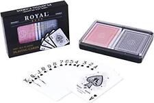 Royal Playing cards 2-Decks Poker Size Royal 100% Plastic Playing Cards Set in picture