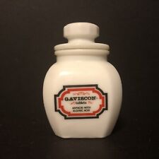 Vintage White Milk Glass Gaviscon Tablets Apothecary Bottle Jar  picture
