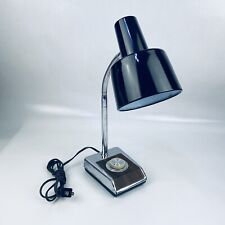 Vintage Desk Lamp Gooseneck Dimmer Underwriters Laboratories MCM Black / Chrome picture