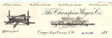 1895 THE CHAMPION WAGON CO OWEGO TIOGA COUNTY NEW YORK EARLY BILLHEAD Z5874 picture