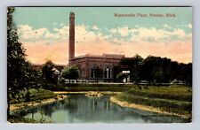Pontiac MI-Michigan, Water Works Plant, Antique Vintage Souvenir Postcard picture