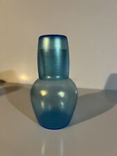 Vintage Fenton #401 Celeste Blue Stretch Glass Tumble Up Carafe picture