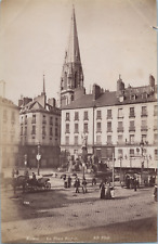 France, Nantes, Place Royale, vintage print, ca.1870 vintage print d& print picture